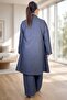Snap Closure Pocket on Jacket Waist Elastic Pocket Pocketed Ntolon Large Size Jeans Suit - 5