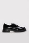 Genuine Leather Black Patent Leather Women's Casual Shoes 317Za860-K25 - 2