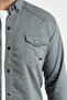 Men's Slim Fit Denim Shirt Gray - 3