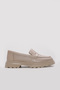 Genuine Leather Beige Women's Casual Shoes 583Za2901-1