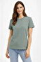 Women's Mint Green Crew Neck T-Shirt Regular Fit Basic Cotton Pack Daily Use T-Shirt - 4