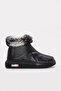 Genuine Leather Furry Black Women's Sports Boots 733KZA0023 - 2