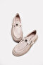 Genuine Leather Beige Suede Women's Casual Shoes 277Za500 - 6