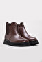 Genuine Leather and Fur Brown Men's Classic Boots 209Kma241 - 5