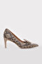 Genuine Leather Mink Wicker Women's Thin Heel Shoe 019ZA21-514 - 2
