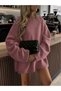 Oversize Fit Soft Textured Circular Neck Basic Knitwear Women's Sweater