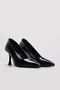 Genuine Leather Black Patent Leather Crocodile Women's Thin Heel Shoes 210Za1708 - 4