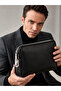 Money Bag with Combination Lock, Phone Card Holder Compartment, Handheld Portfolio Wallet, Premium 100% Genuine Leather