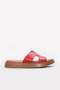 Genuine Leather Red Women's Flat Slippers 621Za858 - 2