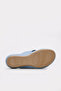 Genuine Leather Denim Blue Women's Flat Slippers 864ZAR03 - 6