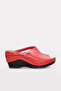 Genuine Leather Red Women's Wedge Heel Slippers 972ZA1001 - 4
