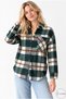 Women's Dark Green Ecru Cashmere Thick Plaid Lumberjack Shirt - Thin Jacket - 7