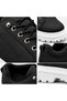 Ba0245 Black Men's Shoes - Black Upper, White Sole, Practical Smart Rubber Laces, Height-Increasing High-Sole Casual Sneaker - 6