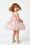 Baby Girl Girl Child Birthday Party Wedding Dress Short Sleeve Strap Sleeveless Lined Tulip Floral - 2