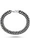 Premium Black White Double Color Top Shaved Men's Steel Bracelet Scb46 - 2