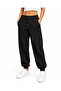 Women's Comfortable Cut Winter Sweatpants with Ribbed Cuffs and Ribbed Legs