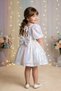 Baby Girl Birthday Party Wedding Dress Balloon Sleeve Sequin Bow Lined - 3