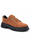 Ba0245 Tan Suede Men's Shoes - Practical, Smart, Rubber Laced, Black, High-Sole, Comfortable Casual Sneaker