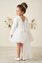 Baby Girl Children's Birthday Party Wedding Dress Long Sleeve Rose Bow Tulle Tutu Lined - 5