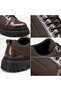 Ba0245 Brown Patent Leather Parachute Detailed Smart Rubber Laces High Sole Casual Men's Shoes - 6