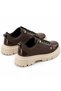 Ba0245 Brown Patent Leather Parachute Detailed Smart Rubber Laces High Beige Sole Casual Men's Shoes - 5