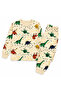 Elmas Kids Male Child 100% Cotton Dinosaur Pattern Beige Color Long Sleeve Pajama Set - 2