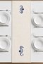 Marin Tablecloth Embroidered Sea Horse Table Runner 145X40 Water-Repellent Outdoor K Linen Boat Garden Living Room Kitchen - 3