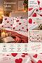 Heart Patterned Pillowcase Set of 2 50X70 Cotton - 2