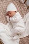 White hospital discharge top for baby girls and boys , Corded Fabric Ribbed Knit , Oeko-Tex certified. - 2