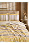 Solea Cotton Elastic Sheet Yellow Double Duvet Cover Set 4 Pieces 200X220 cm - 5
