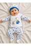 Baby Set 3 Piece Cotton Bodysuit Printed Set Newborn with Gloves - 2