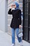 High Waist Jeans with Pocket on the Leg - Ice Blue - 4