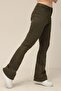 Women's Khaki High Waist Flared Trousers - 2