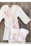 (3 Pieces) Embroidered Bamboo Baby Bathrobe Set for 0-3 Years Old (70% Bamboo, 30% Cotton)