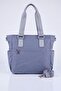 Vx-023 Large Size Multi-Pocket Women's Shoulder Bag Blue - 4
