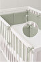 Snap Fastener Crib Side Protector Double Sided 100% Cotton, 4 Piece Set 60X120 cm Full Protection Baby Side Protection Sage - 2