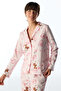 Lila Happiness Bear Patterned Long Sleeve Shirt Pants Pajama Set - 3