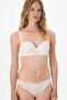 Ecru Pop Lace Floral Padded Push up Bra - 2