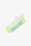 Boy's Neon Green Blue Geometric Patterned Cotton 3 Pairs Booties Socks - 3