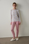 Tea Party Printed Long Sleeve Thermal Effect Pajama Top - 3
