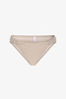 Beige Devon Gathered Side Glitter Mid-Waist Bikini Bottom - 4