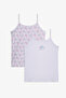 Girl's Off-White Lovely Unicorn Patterned 2-Piece Undershirt