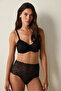 Black Curvy Lace Underwire Unpadded Gathering Bra