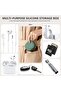 3 Pcs Silicone Headphone Organizer and Cable Ties,Reusable Fastening Cord Straps,Data Cable Storage Case,Mini Key Box,Soft Accessories Kit - 3