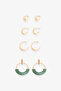 Gold Color Pearl Earring Set