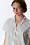 Colorful Mixed Striped Buttoned Shirt Trousers Pajama Set - 3