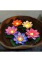 Floating Lotus LED Pool Lights,Waterproof Artificial Flower Pond Candles,6 Pieces - 5