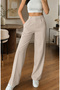 High Waist Stitching Detailed Fabric Pants - 2