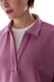 Pink Polo Collar Modal Sweatshirt - 4
