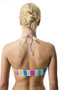 Donna Reverse Striped V Cut Bikini Top - 3
